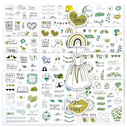 9 Hochzeit Sticker Gästebuch Set, Hochzeitssticker Gästebuch mit Liebesbotschaften, Deko Aufkleber Hochzeit, Scrapbook Sticker Hochzeits, für Fotoalbum & Scrapbook 9 Hochzeit Sticker Gästebuch Set, Hochzeitssticker Gästebuch mit Liebesbotschaften, Deko Aufkleber Hochzeit, Scrapbook Sticker Hochzeits, für Fotoalbum & Scrapbook von Jokureao
