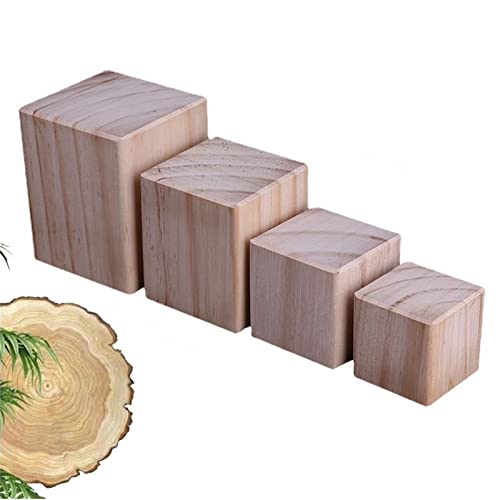4 Stück Möbelbeine Holz, Tischbeine, 3~20cm Höhe Verfügbar Möbelfüsse, DIY Natürlichen Massivholz Möbelfüße, Tischfüße, Für Sofa Schreibtisch Schrank Zu Erhöhen,Wood-4×4×4cm von Jolan