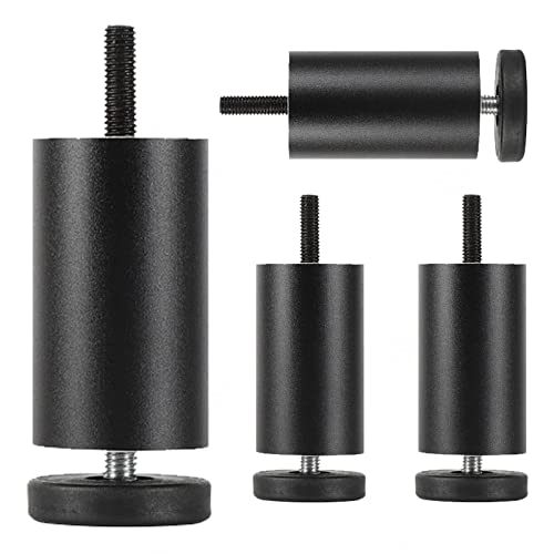 Jolan Metall Möbelbeine 6cm 8cm 10cm 12cm 15cm 18cm 20cm 25cm Möbelfüße,Höhenverstellbare Tischbeine,Schwarz/Silber/Gold Möbelfüsse,Schreibtischbeine,Ersatzbeine,rutschfest Tischfüße,Black-12cm/4.7in von Jolan
