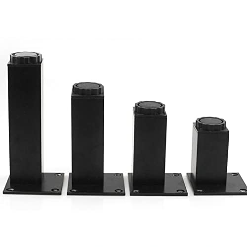 Jolan Möbelbeine Verstellbar 10cm 12cm 15cm 20cm 25cm 30cm 40cm,Tischbeine Metall,DIY Ersatz Möbelfüße,Schwarz/Silber Tischfüße,Möbelfüsse Für Sofa Schreibtisch Couchtisch,4 Stuck,Black-20cm/7.87in von Jolan