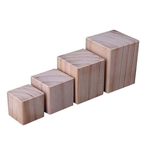 Jolan Quadratische Möbelbeine,4 Stück Holz Tischbeine,Sofa Schreibtisch Schrank Esstisch Couchtisch Unterstützung Möbelfüsse,Möbelfüße,Um Die Höhe Der Möbel,Tischfüße,Wood-3×3×5cm von Jolan