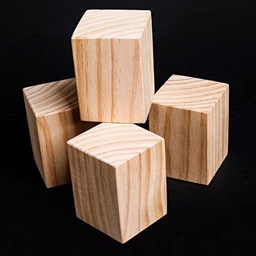 Massivholz Möbelbeine, 4 Stück Möbelfüße, Tischbeine Aus Holz, Sofaschrank Schreibtisch Couchtisch Esstisch Stützbeine, Verschiedene Größen, Möbelfüsse Für Möbelerhöhung,Wood-12×12×5cm von Jolan