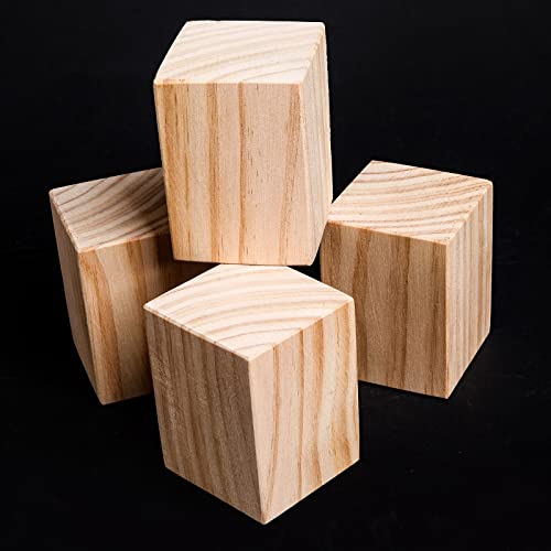 Massivholz Möbelbeine, 4 Stück Möbelfüße, Tischbeine Aus Holz, Sofaschrank Schreibtisch Couchtisch Esstisch Stützbeine, Verschiedene Größen, Möbelfüsse Für Möbelerhöhung,Wood-3×3×5cm von Jolan