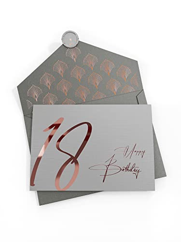 Joli Coon 18 Happy Birthday Klappkarte mit Kuvert und Wachs-Siegel - Geburtstagskarte 18 von Joli Coon