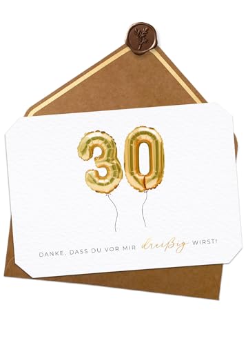 Joli Coon Danke dass du vor mir 30 wirst Klappkarte - A6 mit Naturkuvert und Wachssiegel - Geburtstagskarte 30 lustig Joli Coon Danke dass du vor mir 30 wirst Klappkarte - A6 mit Naturkuvert und Wachssiegel - Geburtstagskarte 30 lustig von Joli Coon