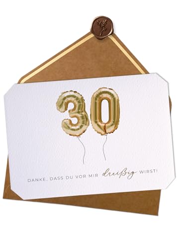Joli Coon Danke dass du vor mir 30 wirst Klappkarte - A6 mit Naturkuvert - Geburtstagskarte 30 lustig von Joli Coon
