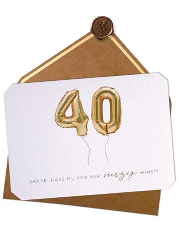 Joli Coon Danke dass du vor mir 40 wirst Klappkarte - A6 mit Naturkuvert - Geburtstagskarte 40 lustig von Joli Coon