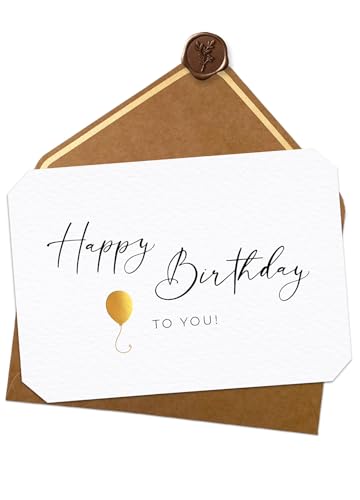Joli Coon Geburtstagskarte - Happy Birthday to You - Klappkarte A6 mit Naturkuvert und Wachssiegel von Joli Coon