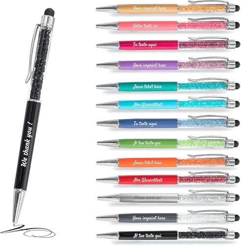Jolis Papiers – 10 personalisierte Kugelschreiber mit Gravur (Text oder Logo) – Touchpen – Firmen-, Event- oder Werbegeschenk – Französische Marke von Jolis Papiers