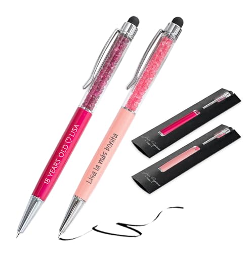Jolis Papiers – 2 personalisierte Kugelschreiber mit Gravur (Text oder Logo) – Touchpen – Firmen-, Event- oder Werbegeschenk – Französische Marke – Geschenkbox inklusive von Jolis Papiers