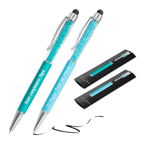 Jolis Papiers – 2 personalisierte Kugelschreiber mit Gravur (Text oder Logo) – Touchpen – Firmen-, Event- oder Werbegeschenk – Französische Marke – Geschenkbox inklusive von Jolis Papiers