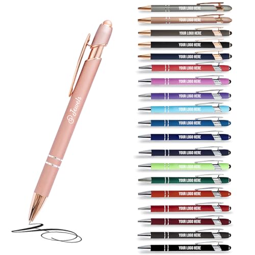 Jolis Papiers Kugelschreiber 2 in 1 Personalisiert mit Ihrem Logo, Werbe-Kugelschreiber (18 Farben erhältlich) (100er-Set, Rose Gold Kupfer-Edition) von Jolis Papiers