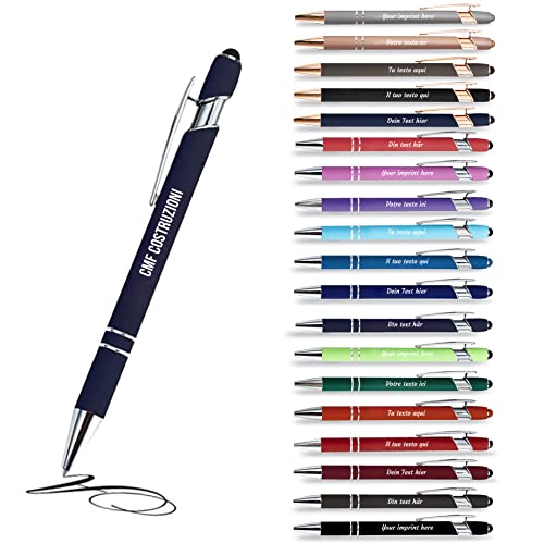 Jolis Papiers Kugelschreiber mit gravur 2-in-1-Stift mit Ihrem personalisierten Text im 12er-Set (Navy blau, 12) von Jolis Papiers