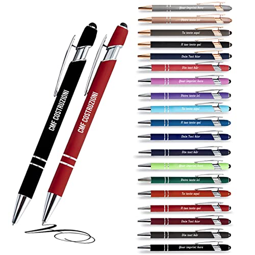 Jolis Papiers Kugelschreiber mit gravur 2-in-1-Stift mit Ihrem personalisierten Text im 12er-Set (Rot/Schwarz, 12) von Jolis Papiers