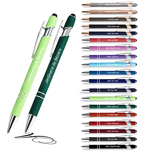 Jolis Papiers Kugelschreiber mit gravur 2-in-1-Stift mit Ihrem personalisierten Text im 12er-Set (Sommergrün/Grün, 12) von Jolis Papiers