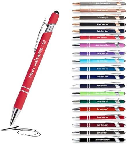 Jolis Papiers - x1 - Stift personalisiert 2 in 1 - Personalisiert Kugelschreiber mit Gravur I Chrom-Metall I in Geschenketui I Softtouch Feeling I schwarz schreiben I integrierter Stylus Jolis Papiers - x1 - Stift personalisiert 2 in 1 - Personalisiert Kugelschreiber mit Gravur I Chrom-Metall I in Geschenketui I Softtouch Feeling I schwarz schreiben I integrierter Stylus von Jolis Papiers