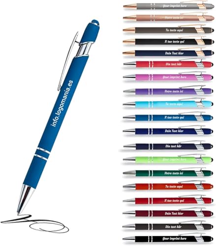 Jolis Papiers - x2 - Stift personalisiert 2 in 1 - Personalisierter Kugelschreiber mit Gravur I Chrom-Metall I in Geschenketui I Softtouch Feeling I schwarz schreiben I integrierter Stylus Jolis Papiers - x2 - Stift personalisiert 2 in 1 - Personalisierter Kugelschreiber mit Gravur I Chrom-Metall I in Geschenketui I Softtouch Feeling I schwarz schreiben I integrierter Stylus von Jolis Papiers