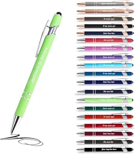 Jolis Papiers - x2 - Stift personalisiert 2 in 1 - Personalisierter Kugelschreiber mit Gravur I Chrom-Metall I in Geschenketui I Softtouch Feeling I schwarz schreiben I integrierter Stylus Jolis Papiers - x2 - Stift personalisiert 2 in 1 - Personalisierter Kugelschreiber mit Gravur I Chrom-Metall I in Geschenketui I Softtouch Feeling I schwarz schreiben I integrierter Stylus von Jolis Papiers