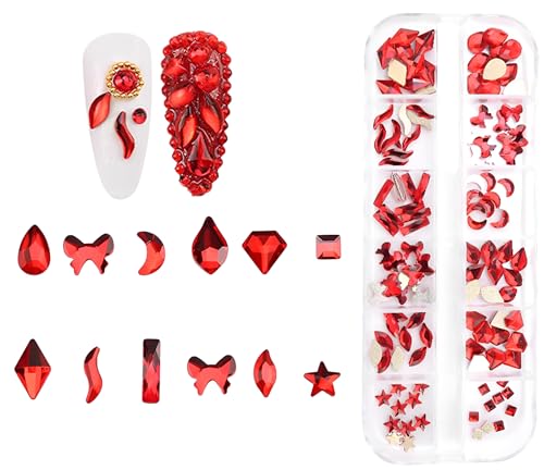 Jollin 120 Stück flache Rückseite Strasssteine Glas Charms Strasssteine Edelsteine für Nagelkunst 1 Box verschiedene Formen Siam Jollin 120 Stück flache Rückseite Strasssteine Glas Charms Strasssteine Edelsteine für Nagelkunst 1 Box verschiedene Formen Siam von Jollin