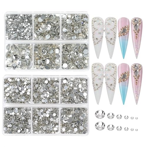 Jollin Glasanhänger mit flacher Rückseite, Strasssteine für Nagelkunst, 6 Größen, SS6 ~ SS30, 4824 Stück Jollin Glasanhänger mit flacher Rückseite, Strasssteine für Nagelkunst, 6 Größen, SS6 ~ SS30, 4824 Stück von Jollin