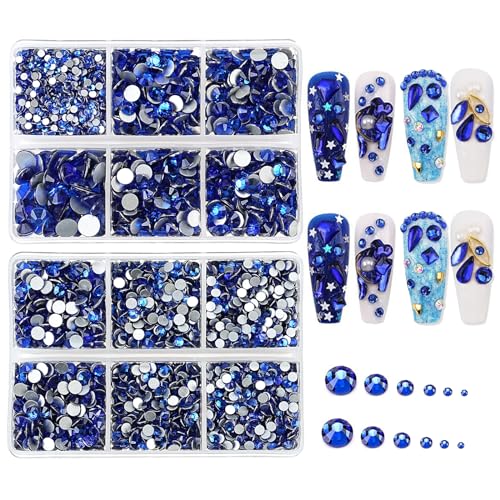 Jollin Glasanhänger mit flacher Rückseite, Strasssteine für Nagelkunst, 6 Größen, SS6 ~ SS30, Saphir, 4824 Stück Jollin Glasanhänger mit flacher Rückseite, Strasssteine für Nagelkunst, 6 Größen, SS6 ~ SS30, Saphir, 4824 Stück von Jollin