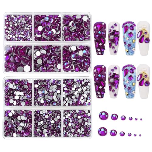 Jollin Glasanhänger mit flacher Rückseite, für Nagelkunst, 6 Größen, SS6~SS30, Fuchsia, 4824 Stück Jollin Glasanhänger mit flacher Rückseite, für Nagelkunst, 6 Größen, SS6~SS30, Fuchsia, 4824 Stück von Jollin