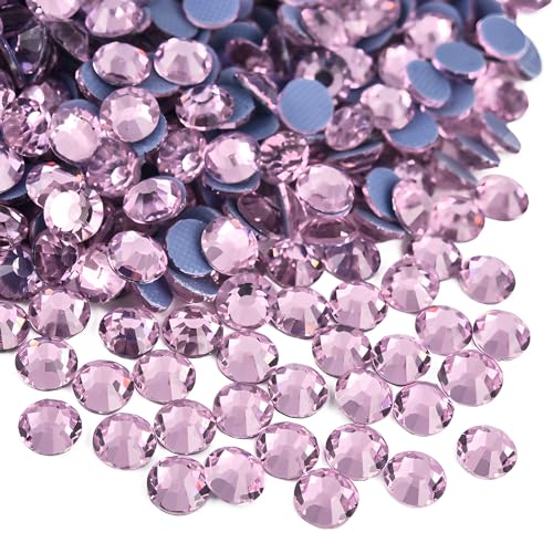 Jollin Hot Fix Crystal Flatback Rhinestones Glass Diamantes Gems 4.0mm(16ss 1440pcs, Pink) von Jollin