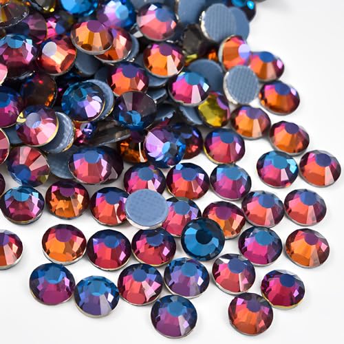 Jollin Hot Fix Glas-Strasssteinperlen mit flacher Rückseite und Heißbefestigung, Blue Blaze, SS20 von Jollin