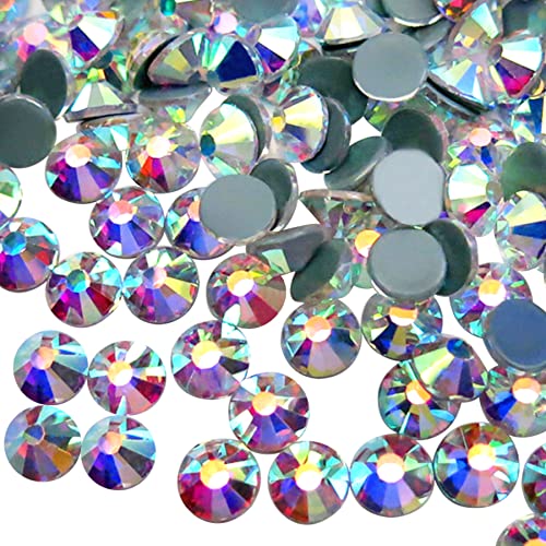 Jollin Hot Fix Kristalle Flacher Rückseite Strasssteine Glas Glitzersteine Nagelkunst Edelsteine Runde Diamant Gems, SS20 1440pcs, Hotfix Crystal AB von Jollin