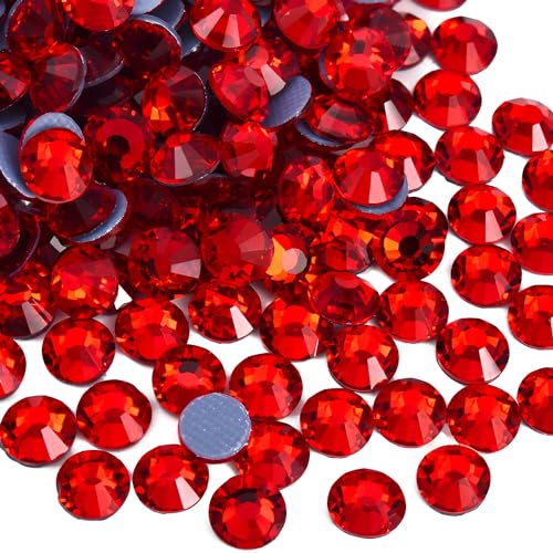 Jollin Hot Fix Strasssteine mit flacher Rückseite, 4,8 mm, Rot, 1440 Stück von Jollin