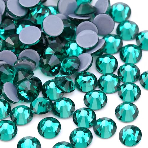 Jollin Hotfix-Kristall-Strasssteine mit flacher Rückseite, Glasdiamanten zum Basteln, Basteln, Dekorationen, Kleidung, Schuhe, 4,0 mm, SS16, Pfauengrün, 2880 Stück von Jollin