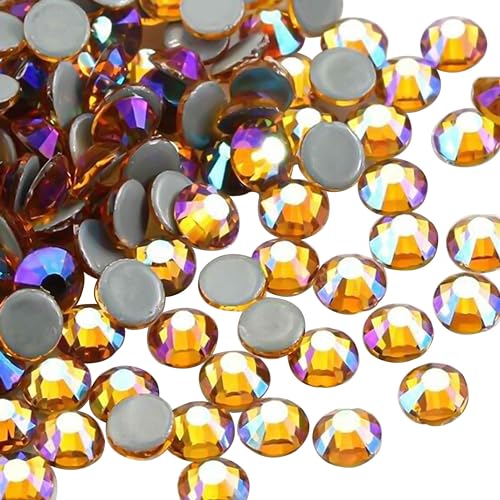Jollin Hotfix-Kristall-Strasssteine mit flacher Rückseite, Glasdiamanten zum Basteln, Basteln, Dekorationen, Kleidung, Schuhe, 4,0 mm, SS16, Topas AB, 2880 Stück von Jollin