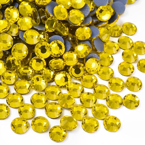 Jollin Hotfix-Kristall-Strasssteine mit flacher Rückseite, Glasdiamanten zum Basteln, Basteln, Dekorationen, Kleidung, Schuhe, 6,4 mm, SS30, Zitronengelb, 576 Stück Jollin Hotfix-Kristall-Strasssteine mit flacher Rückseite, Glasdiamanten zum Basteln, Basteln, Dekorationen, Kleidung, Schuhe, 6,4 mm, SS30, Zitronengelb, 576 Stück von Jollin