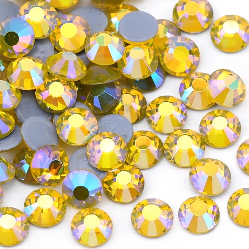 Jollin Hotfix-Kristall-Strasssteine mit flacher Rückseite, Glasdiamanten zum Basteln, Basteln, Dekorationen, Kleidung, Schuhe, 6,4 mm, SS30, Zitronengelb, 576 Stück Jollin Hotfix-Kristall-Strasssteine mit flacher Rückseite, Glasdiamanten zum Basteln, Basteln, Dekorationen, Kleidung, Schuhe, 6,4 mm, SS30, Zitronengelb, 576 Stück von Jollin