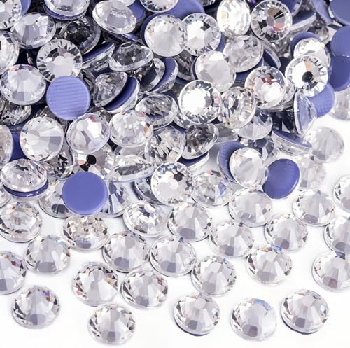 Jollin Hotfix-Kristallsteine mit flacher Rückseite, Glasdiamanten zum Basteln, Basteln, Dekorationen, Kleidung, Schuhe, 4,8 mm, SS20-Kristall, 2880 Stück von Jollin