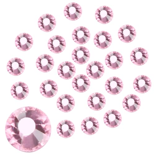 Jollin Kristalle Flacher Rückseite Strasssteine Glas Glitzersteine Nagelkunst Edelsteine Runde Diamant Gems, Rosa, SS20 576pcs von Jollin