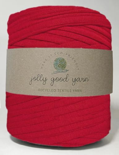 Jolly Good Yarn T-Shirt-Garn aus recycelter Baumwolle, für Häkelarbeiten, Makramee, Loom-Stricken, Apfelrot, 800 g / 100 m Jolly Good Yarn T-Shirt-Garn aus recycelter Baumwolle, für Häkelarbeiten, Makramee, Loom-Stricken, Apfelrot, 800 g / 100 m von Jolly Good Yarn