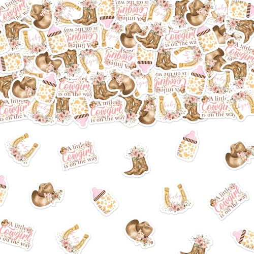 Jollyboom A Little Cowgirl is On the Way Babyparty-Dekorationen, 200 Stück, Western-Cowgirl-Konfetti, rosa Blumen-Tischdekoration, Papierstreuung für Wild-Westen, Willkommens-Baby-Mädchen Jollyboom A Little Cowgirl is On the Way Babyparty-Dekorationen, 200 Stück, Western-Cowgirl-Konfetti, rosa Blumen-Tischdekoration, Papierstreuung für Wild-Westen, Willkommens-Baby-Mädchen von Jollyboom