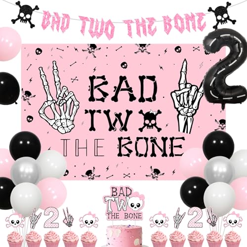 Jollyboom Bad Two the Bone Geburtstagsdekoration Mädchen, Rock and Roll 2. Geburtstag Party Dekorationen Hintergrund Kuchen Cupcake Topper Banner Folie Nummer 2 Ballon für Mädchen Musik Thema 2 Jahre Jollyboom Bad Two the Bone Geburtstagsdekoration Mädchen, Rock and Roll 2. Geburtstag Party Dekorationen Hintergrund Kuchen Cupcake Topper Banner Folie Nummer 2 Ballon für Mädchen Musik Thema 2 Jahre von Jollyboom