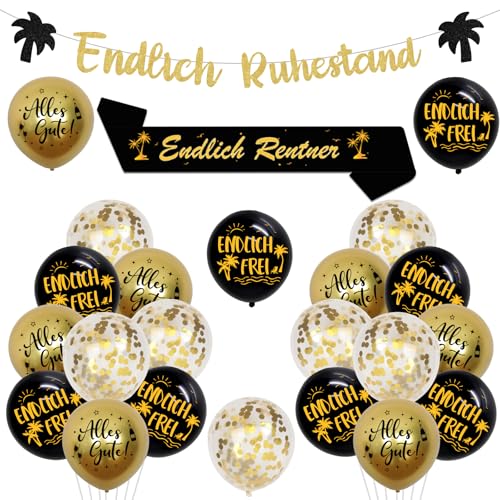 Jollyboom Endlich Ruhestand Deko - Schwarzes Gold Banner Schärpe Luftballons für Rente Abschiedsfeier Party Jollyboom Endlich Ruhestand Deko - Schwarzes Gold Banner Schärpe Luftballons für Rente Abschiedsfeier Party von Jollyboom