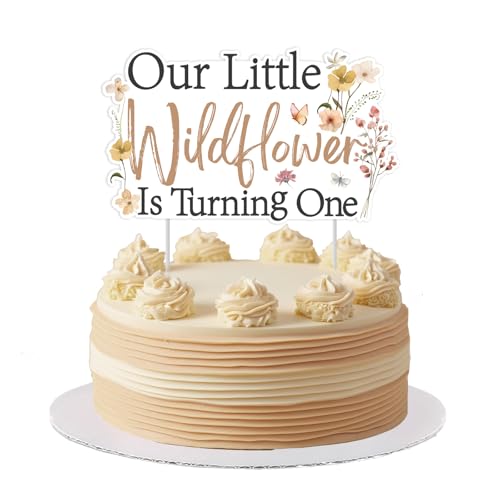 Jollyboom Kuchendekoration für den ersten Geburtstag, Wildblumen, 36 Stück, Boho, unsere kleine Wildblume dreht sich eins, Tischdekoration, Kuchenaufsatz für Blumengeburtstag, Party-Mädchen Jollyboom Kuchendekoration für den ersten Geburtstag, Wildblumen, 36 Stück, Boho, unsere kleine Wildblume dreht sich eins, Tischdekoration, Kuchenaufsatz für Blumengeburtstag, Party-Mädchen von Jollyboom