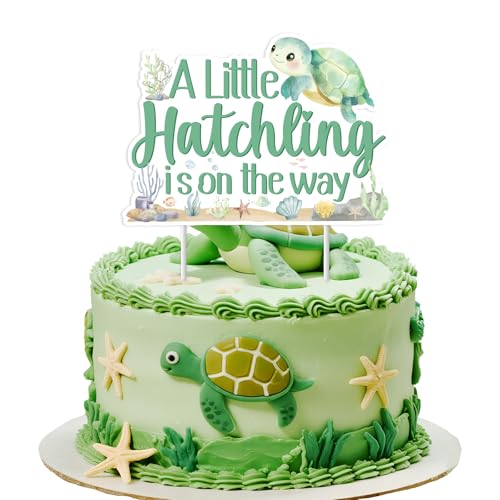 Jollyboom Meeresschildkröte Babyparty-Dekorationen, A Little Hatchling Is On The Way Cake Topper Doppelseitig für Unter dem Meer Willkommen Babyparty Geschlecht Enthüllung Schwangerschaft Geschenk Jollyboom Meeresschildkröte Babyparty-Dekorationen, A Little Hatchling Is On The Way Cake Topper Doppelseitig für Unter dem Meer Willkommen Babyparty Geschlecht Enthüllung Schwangerschaft Geschenk von Jollyboom