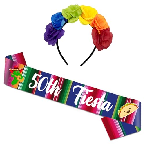 Jollyboom Mexikanische Fiesta 50. Geburtstag Party Dekorationen, Taco Bout 50 Geburtstag Dekorationen Schärpe Tiara Krone für 50 Jahre alte Frauen Männer Bady Party Supplies Jollyboom Mexikanische Fiesta 50. Geburtstag Party Dekorationen, Taco Bout 50 Geburtstag Dekorationen Schärpe Tiara Krone für 50 Jahre alte Frauen Männer Bady Party Supplies von Jollyboom