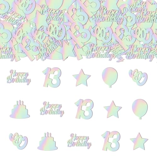 Jollyboom Schillernde Dekoration zum 13. Geburtstag, Mädchen, 200 Stück, schillerndes Thema, Tischkonfetti, doppelseitiger Druck, Tischdekorationen für Omg Ur A Teenager, 13 Jahre alt Jollyboom Schillernde Dekoration zum 13. Geburtstag, Mädchen, 200 Stück, schillerndes Thema, Tischkonfetti, doppelseitiger Druck, Tischdekorationen für Omg Ur A Teenager, 13 Jahre alt von Jollyboom