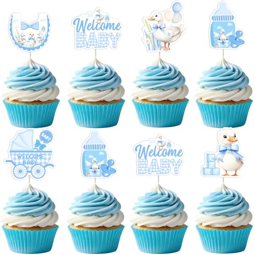 Jollyboom Silly Goose Babyparty-Dekorationen, 24 Stück, A Silly Goose Is On The Way Cupcake-Topper, Rosa, doppelseitiger Druck für Mädchen, Bauernhof, Tier, Willkommens-Party, Babyparty Jollyboom Silly Goose Babyparty-Dekorationen, 24 Stück, A Silly Goose Is On The Way Cupcake-Topper, Rosa, doppelseitiger Druck für Mädchen, Bauernhof, Tier, Willkommens-Party, Babyparty von Jollyboom