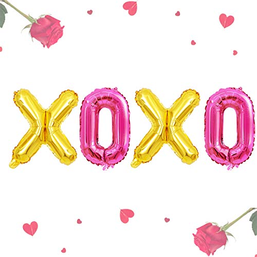Jollyboom XOXO Luftballons Set - Valentinstag Dekorationen Hochzeitsfeier Brautdusche Verlobung Bachelorette Party Dekorationen von Jollyboom