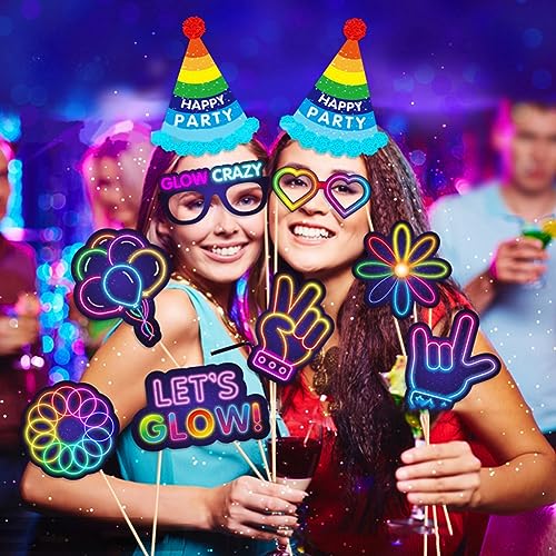 Jolsaawie 125 Stück Leuchtend Fluoreszierende Foto-Requisiten, Fluoreszierende -Requisiten, Alles Gute zum Geburtstag, Partyzubehör, Papier Jolsaawie 125 Stück Leuchtend Fluoreszierende Foto-Requisiten, Fluoreszierende -Requisiten, Alles Gute zum Geburtstag, Partyzubehör, Papier von Jolsaawie
