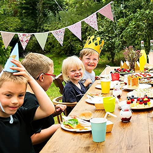 Jolsaawie 40Ft Fabric Bunting, 42 StüCke Draussen Banner, Floral Vintage Baumwolle Dreieckige Flagge für Garten Geburtstags Feier Jolsaawie 40Ft Fabric Bunting, 42 StüCke Draussen Banner, Floral Vintage Baumwolle Dreieckige Flagge für Garten Geburtstags Feier von Jolsaawie