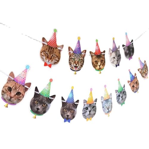 Jolsaawie Banner zum Geburtstag Von Haustieren, Cartoon-Motiv, Niedliche Katze, Hund, Papier-Wimpelkette, Girlande, Geburtstagsparty, Katze, Hund, HäNgende Banner Jolsaawie Banner zum Geburtstag Von Haustieren, Cartoon-Motiv, Niedliche Katze, Hund, Papier-Wimpelkette, Girlande, Geburtstagsparty, Katze, Hund, HäNgende Banner von Jolsaawie