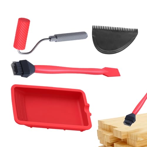 Holzleim Applikator, Handroller Mit Tablett, Wiederwendbares Handwerkzeug Mit Pinsel Und Spachtel Für Effizienten Klebstoffauftrag Holzleim Applikator, Handroller Mit Tablett, Wiederwendbares Handwerkzeug Mit Pinsel Und Spachtel Für Effizienten Klebstoffauftrag von Jomewory